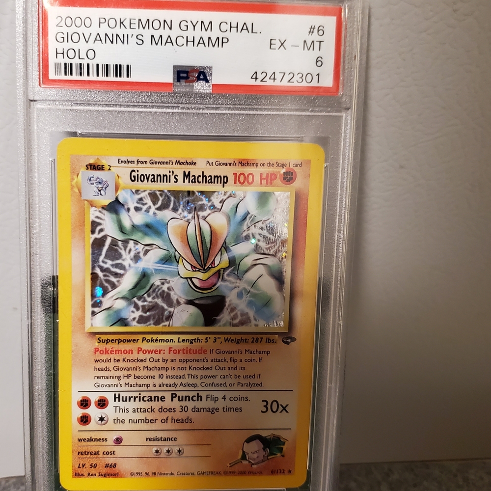 🛑🚨⛔SOLD!!!🛑⛔🚨Pokemon Giovanni's Machamp Card - Yellow and Blue